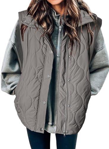 EVALESS Cropped Puffer Vest Women Lightweight Quilted Stand Collar Sleeveless Jackets Fall Winter 2025 Button Zip Up Coat XL