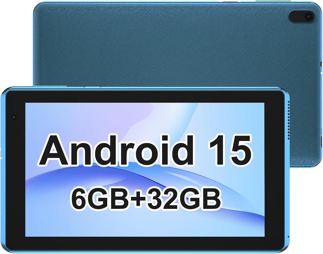 CUPEISI Tablet Android 15, 7 inch Tablet, 6GB RAM+32GB ROM/ 1TB Expandable Tableta, 1.6Ghz Quad-core Processor Computer, 1024 * 600 IPS 7'' HD Touch Screen, 5MP Camera, WiFi, Game, Bluetooth