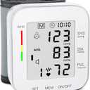 MMIZOO Wrist Blood Pressure Monitor Large LCD Display BP Machine Adjustable Cuff 5.317.68 inch Automatic 99x2 Sets Memory with Carrying Case for Home Use (White)