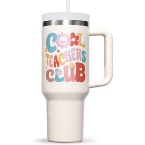 Teacher Gifts for Women, Teachers Day Week Appreciation Gift, 40 OZ Tumbler Best Teacher Gifts from Student, Cool Teachers Club Insulated Cup Unique Graduation Thank You Retirement Birthday Gift