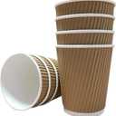 81 Pack Brown/Beige/Dark Brown/Green  Insulated Disposable Paper Coffee Cups Without Lids 