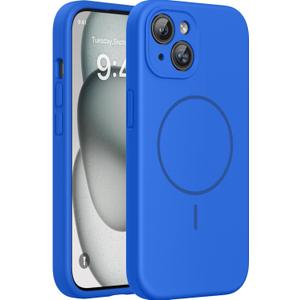 Miracase Compatible with iPhone 15 Case, [Soft Anti-Scratch Microfiber Lining], Liquid Silicone Case Gel Rubber Shockproof Drop Protection Phone Case for iPhone 15, Mediterranean Blue