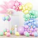 Voircoloria 130pcs Pastel Balloons Different Sizes 18" 12" 10" 5" Macaron Latex Balloon Garland Arch Kit for Birthday Easter Baby Shower Graduation Wedding Gender Reveal Anniversary Party Decorations