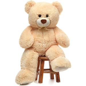 36 inch Big Teddy Bear Cute Giant Stuffed Animals Soft Plush Bear for Girlfriend Kids, Beige