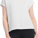 Danskin Women's Crew Neck Cap Sleeve Cloud T-Shirt (Gray, L)