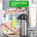 NUPANT Commercial Airpot Coffee Brewer 2.2L/74oz Dirp Coffee Maker with 24H Insulated Thermal Carafe Stainless Steel Pour Over Coffee Machine 120V/1450W COFFEE Dispenser for Café Restaurant Cafeteria