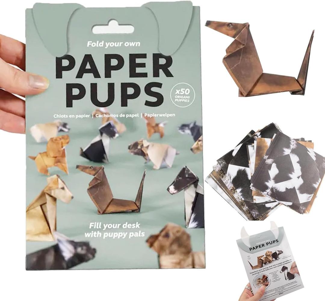 3 x DIY Paper Cats - 50 Sheets DIY Origami Paper to Fold Cute Cat Figures, Fun Craft Activity for Adults , Interesting Craft Activities for Cats Lovers (Dog)