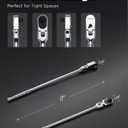 toolant 1/4“ Drive 90 Tooth Compact Flex Head Socket Ratchet Wrench (1/4",7 inch length)