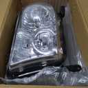 For 2007 2008 2009 2010 2011 2012 2013 Toyota Tundra Headlight Assembly For 2008-2017 Toyota Sequoia Head Lights Headlamp Replacement Driver and Passenger Pair, Chrome Housing Amber