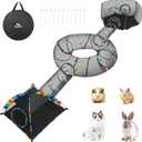 Outdoor Cat Enclosures for Cats Indoor, Patio Portable Mesh Cat Tent, Tunnel, Playhouse with Free Carry Bag & Metal Rod for Multiple Small Animals, Includes Cat Playpen+2 Tent+2 Tunnel,Rainbow
