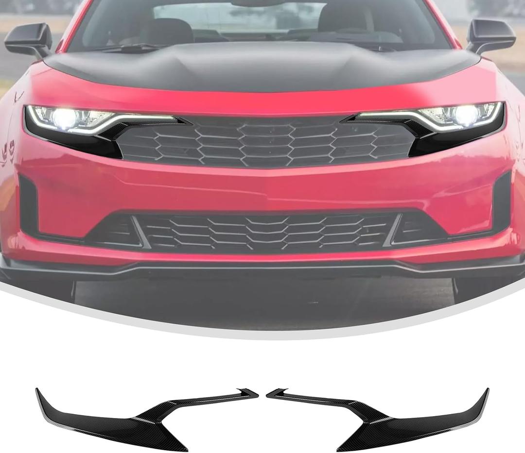 Linskip Headlight Covers Compatible with 2019 2020 2021 2022 2023 2024 Chevy Camaro LS LT, Headlight Bezel Decor Trim for Chevrolet Camaro Exterior Accessories Red, Pair