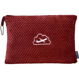 BEDELITE Travel Blanket with Bag, Ultra-Soft Jacquard Fleece Blanket with Luggage Sleeve & Backpack Clip, Airplane Blanket Travel Essentials, Burgundy
