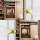 Gold Interior Door Knobs for Hall & Closet, Pismo Doorknob with Square Rosette, Heavy Duty Passage Door Handle for Satin Brass