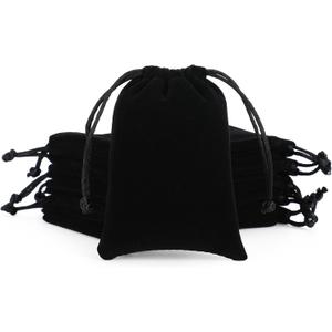 Tapleap Jewelry Bags, 12Pcs Black Velvet Coin Pouch, 3x4 Drawstring Bags, Wedding, Back to School, For Wrapping Dnd Dice, Jewelry, Resin Runes, Mini Urns