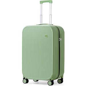 mixi 20 Inch Carry On Luggage PC Hardside Suitcases with Wheels & TSA for Travel Woman Men, Avocado Green