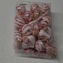 Christmas Ornaments Candy Lollipop Set -48Pcs for Xmas Tree Decoration Hanging Plastic Gloss Candy Canes Ball Pendants for New Year Home Decor Party Supplies (Rose Gold)