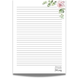 JW Letter Writing A4 Pad Stationery Paper Lined Gift Notepad Writing Sheets (Pink Rose)