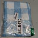 Buffalo Check Kitchen Tier Curtais 36 inches Long Plaid Gingham Rod Pocket Classic Cafe Curtains Country Farmhouse Kitchen Short Curtains 2 Panels Sky Blue & White