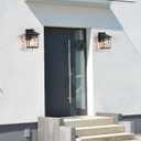 classy leaves Outdoor Wall Lights, Exterior Wall Sconces Light Fixtures with Textured Glass, Black Gold Water and Anti-Rust Rectangle Porch Light for House, Front Door, Patio, Garage