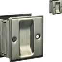 HOMOTEK 2 Pack Privacy Pocket Door Pull Without Switch Plate - Replace Old Or Damaged Passage Sliding Hardware No Lock Quickly and Easily, 2-3/4x2-1/2, for 1-3/8 Thickness Door, Antique Brass