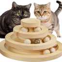 Cat Toys, Cat Toys for Indoor Cats, Interactive Cat Toy, Kitten Toys, Cat Ball Toy, Cat Ball Track, 12" Base Diameter, 5.8" Height