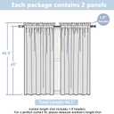 Lecloud Navy Blue Curtains 45 Inch Length 2 Pcs, Airy Privacy Light Filtering Window Decors Kitchen Curtains, Modern Aesthetic Soft Drapes with Rod Pockets for Bedroom Cafe, Each Panel 30" W x 45" L