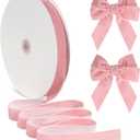 Pink Velvet Ribbon 1 Inch, Vintage Christmas Ribbon for Gift Wrapping, 30 Yds Thick Velvet Ribbons for Christmas Tree Bow Ornaments, Wreaths, Holiday Decor, Valentine Day