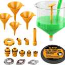 ELEAD No-Spill Coolant Funnel Kit - 19-Piece Radiator Funnel burping kit, coolant Bleeder kit, Extra Funnels and Adapters for Universal Vehicle