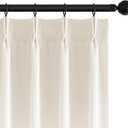 MIULEE Ivory Velvet Curtains 90 inches Long, Pinch Pleated Blackout Drapes with Hooks, Cream Thermal Insulated Pinch Pleat Panels for Bedroom Living Room, 2 Panels