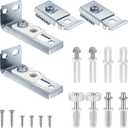 Bifold Closet Door Hardware Kit with Top/Bottom Bracket, Guide Wheel & Pivot Folding Door Hardware Replacement, Bifold Door for 7/8" to 1" Bifold Door Track(2 Pack)