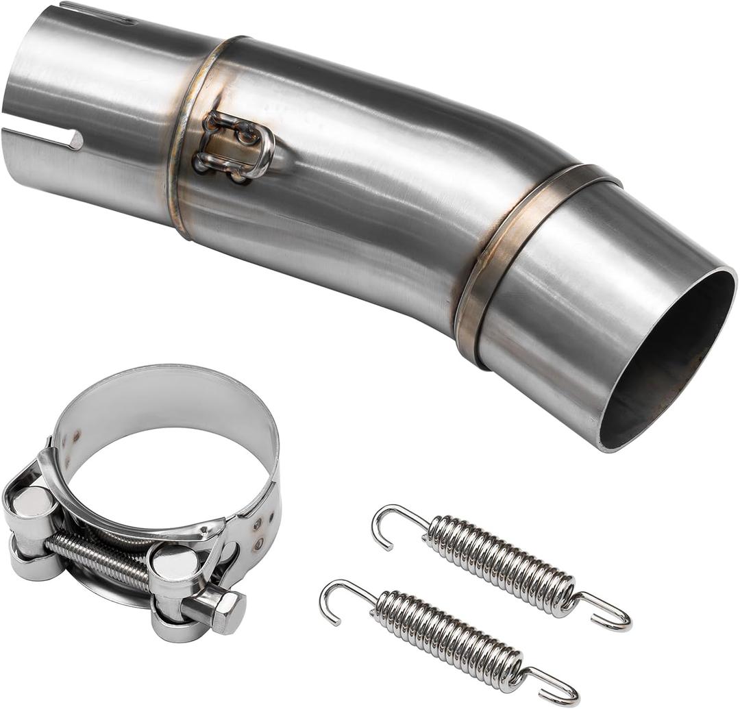 Motorcycle Exhaust Mid Pipe, Slip-On Muffler Adapter Connect Pipe Compatible with Kawasaki Ninja 400 Z400 (2018-2023), Ninja 500 Z500 (2024), Stainless Steel