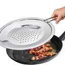 LUCETE Stainless Steel Splatter Screen 11" – Hot Grease Splatter Screen for Frying Pan - Oil Splash Guard - Protect your Skin from Burn & Keep Your Kitchen Cleaner (11inch)