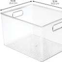 iDesign Storage Bins with Handles - Organize Kitchen, Bathroom, or Home Office - Set of 4 - Clear