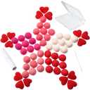 Tegeme 63 Pieces Wool Felt Balls and Hearts Set Pom Poms 15 Pcs Heart Shape Felt Wool Balls Valentine‘s Day DIY Decorative Crafts with Sewing Kit for Garland Home Decor (White,Red,Pink) 6.3 x 3.94 x 3.15 inches
