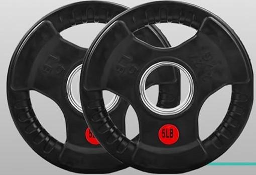 Fitvids 2 Inch Olympic Barbell Weight Plates Set, (2-10 Lb,4-5 Lb, 2-2,5Lb)  Barbell Weight Set for Home Gym Strength Training, Doublegrip Design