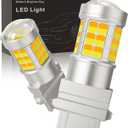 Yorkim 3157 Switchback LED Bulbs  Dual Color 3156 3057 3155 3457 4157 LED Bulbs replacement, Super Bright Amber/White for Turn Signal & DRL/Parking Lights, Pack of 2