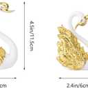Veemoon 1 Pair Crown Swan Cake Topper Small Swan Figurine Bird Cake Decoration Creative Couple Statue Plastic Wedding Animal Ornament Gilded Bird Sculpture for Home Car Decor Party Celebrations