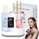 3-in-1 Electric Makeup Brush Cleaner with Dryer & HolderAutomatic USB Cleaning Machine for All Makeup Brush Sizes, Portable Quick-Dry Tool for Cosmetic Brushes