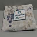 H.VERSAILTEX Sheer Linen Curtains 95 Inch Long Semi Sheer Curtains Draperies for Living Room/Bedroom Vintage Classical Floral Printing Window Treatment Grommet 2 Panels, Bluestone and Taupe