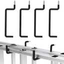 HUHOLE Ladder Hooks 4 Pack Wall Hangers - Ideal for Garage Storage: Ladder, Chair, Cord, Hose, Wheelbarrow