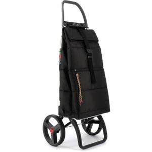 ROLSER Foldable Puffer Grocery Shopping Cart with Wheels | Collapsible Personal Folding Cart for Groceries | Durable & Portable | Black