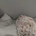 MAXYOYO 3 in 1 Bean Bag Chair, Giant Bean Bag Sofa Bed, Floor Mattress with High-Density Foam Filling, Bean Bag Chair for Adult (Full, Silver Grey) With Brown Faux Shag Blanket