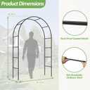 Garden Arch Trellis for Climbing Plants Outdoor - Height: 94.5", Length: 55", Sturdy Metal Garden Arbor with Rust-Proof Coating, Garden Arch for Wedding Decorations and Balloon Arch Stand