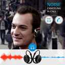 Small Bluetooth Headphones Wrap Around Head - Sports Wireless Headset with Built-in Microphone and Crystal-Clear Sound, Foldable and Carried in The Purse, and 12-Hour Battery Life, Black