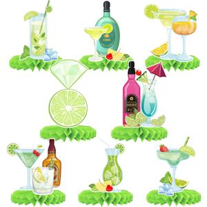 Margs & Matrimony Bachelorette Party Honeycomb Centerpieces, Margarita Party Birthday Decorations, Lemon Cocktail Martini Themed Party Table Centerpieces Mexican Fiesta Bachelorette Party Decorations