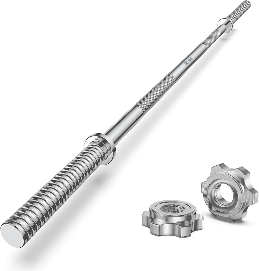 Weight Lifting Bar 57", 1" Standard Straight Barbell Bars Olympic for Home Gym Weight lifting/Strength Training/Squat/Bench Press/Deadlift/Lunges/Hip Thrusts, 2 Star Collars (480lb Weight Capacity)