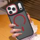 AIGOMARA Magnetic for iPhone 17 Pro Max Case, [Compatible with Magsafe] [Military-Grade Protection] Slim Shockproof Translucent Matte Protective Case for iPhone 17 Pro Max 6.9 Inch, Red