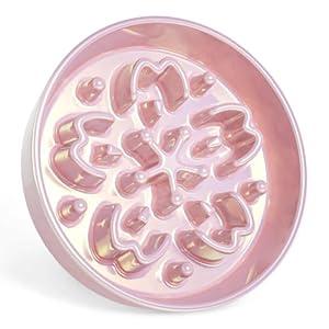 LE TAUCI Ceramic Slow Feeder Dog Bowls Small Breed, 0.6 Cups Dog Food Dish for Fast Eaters, Puzzle Bowl for Small Dogs and Cats,Angle White