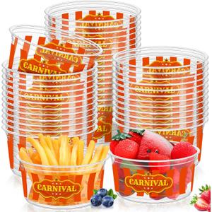 Sumind 50 Pcs Carnival Party Supplies 12 oz Carnival Plastic Bowls Disposable Tablewares Decorations Circus Food Serving Bowls for Guests Circus Themed Birthday Party Favors Supplies
