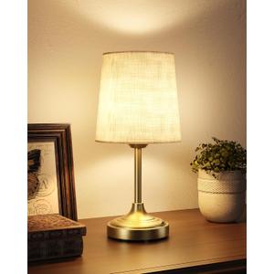 Cordless Table Lamp, 8000mAh, Ambient Light, Dimmable, Touch Control, 2700K, Small, Portable, LED, Wireless, Rechargeable, Cordless, Desk Lamp, Kitchen Lamp, Fabric Shade, for Dining Room, Bedroom (13" Single)